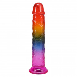 Дилдо Doc Johnson Crystal Jellies - 7.5 Inch Dong - Rainbow