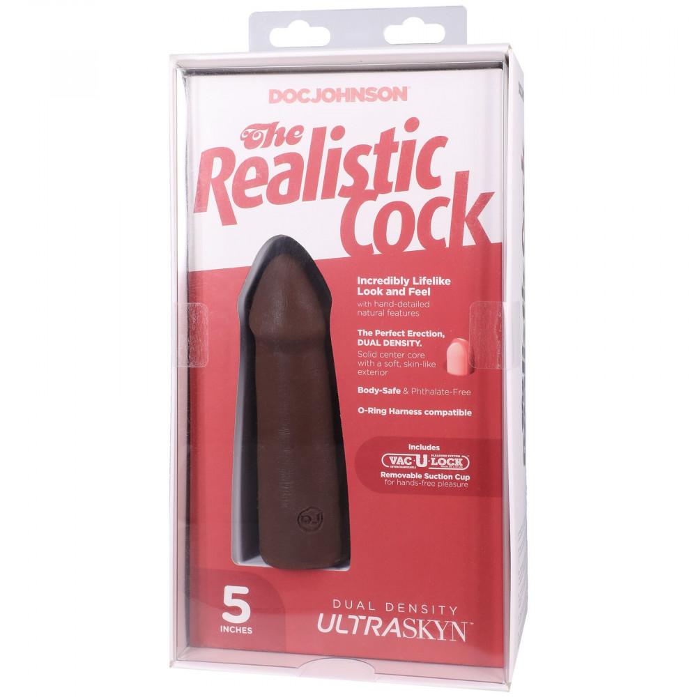 Фалоімітатор - Фалоімітатор Doc Johnson The Realistic Cock ULTRASKYN - 5 Inch Chocolate 9