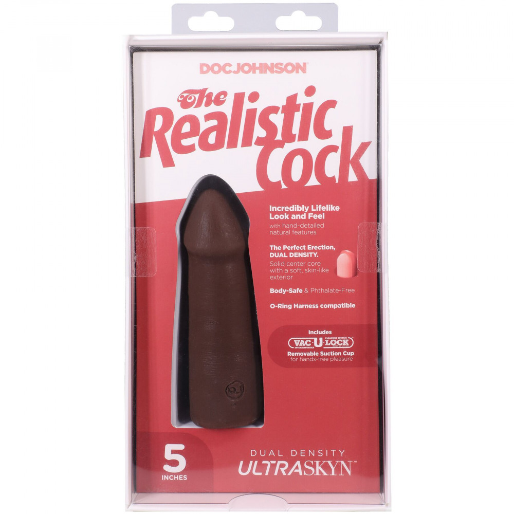 Фалоімітатор - Фалоімітатор Doc Johnson The Realistic Cock ULTRASKYN - 5 Inch Chocolate 8