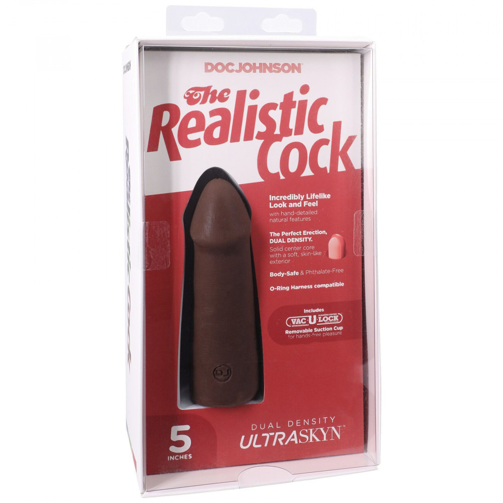 Фалоімітатор - Фалоімітатор Doc Johnson The Realistic Cock ULTRASKYN - 5 Inch Chocolate 7