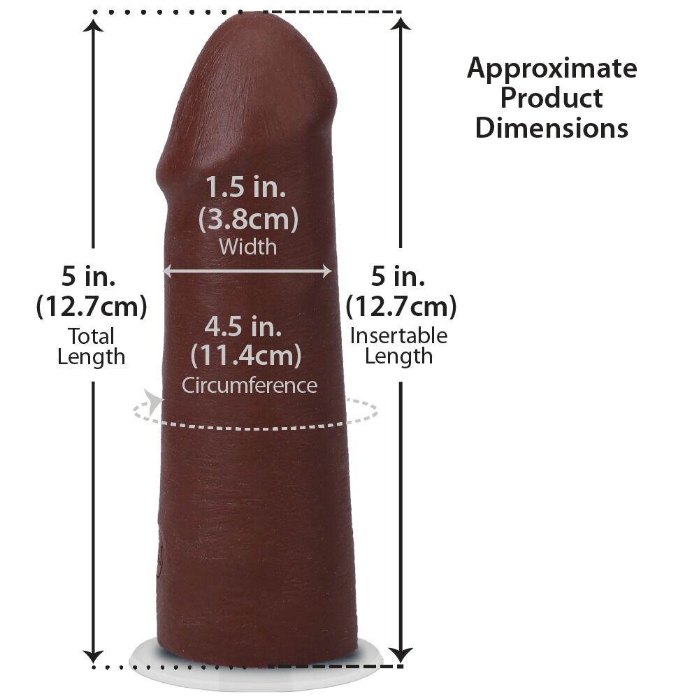 Фалоімітатор - Фалоімітатор Doc Johnson The Realistic Cock ULTRASKYN - 5 Inch Chocolate 4
