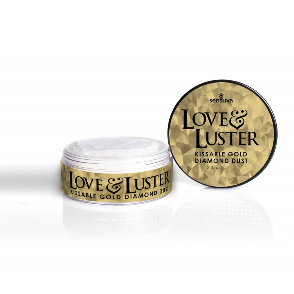 - Мерцающая пудра для тела Sensuva - Love & Luster Kissable Gold Diamond Dust (18 г) съедобная