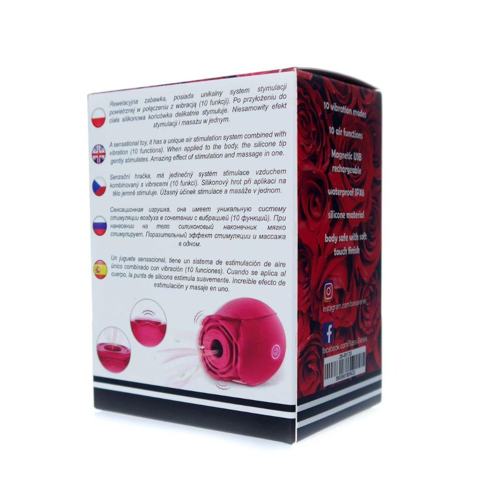 Разное - Вакуумный стимулятор клитора с вибрацией в виде цветка Rose, розовый 11