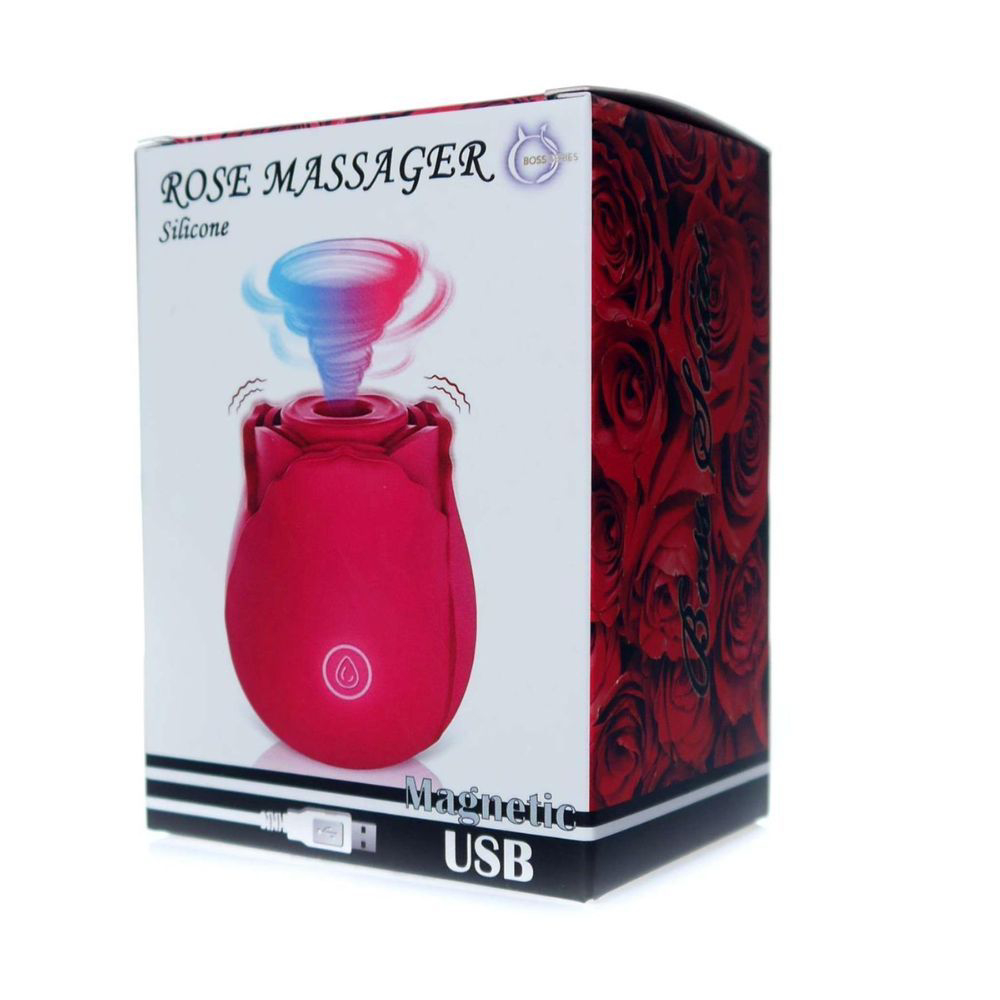 Разное - Вакуумный стимулятор клитора с вибрацией в виде цветка Rose, розовый 1