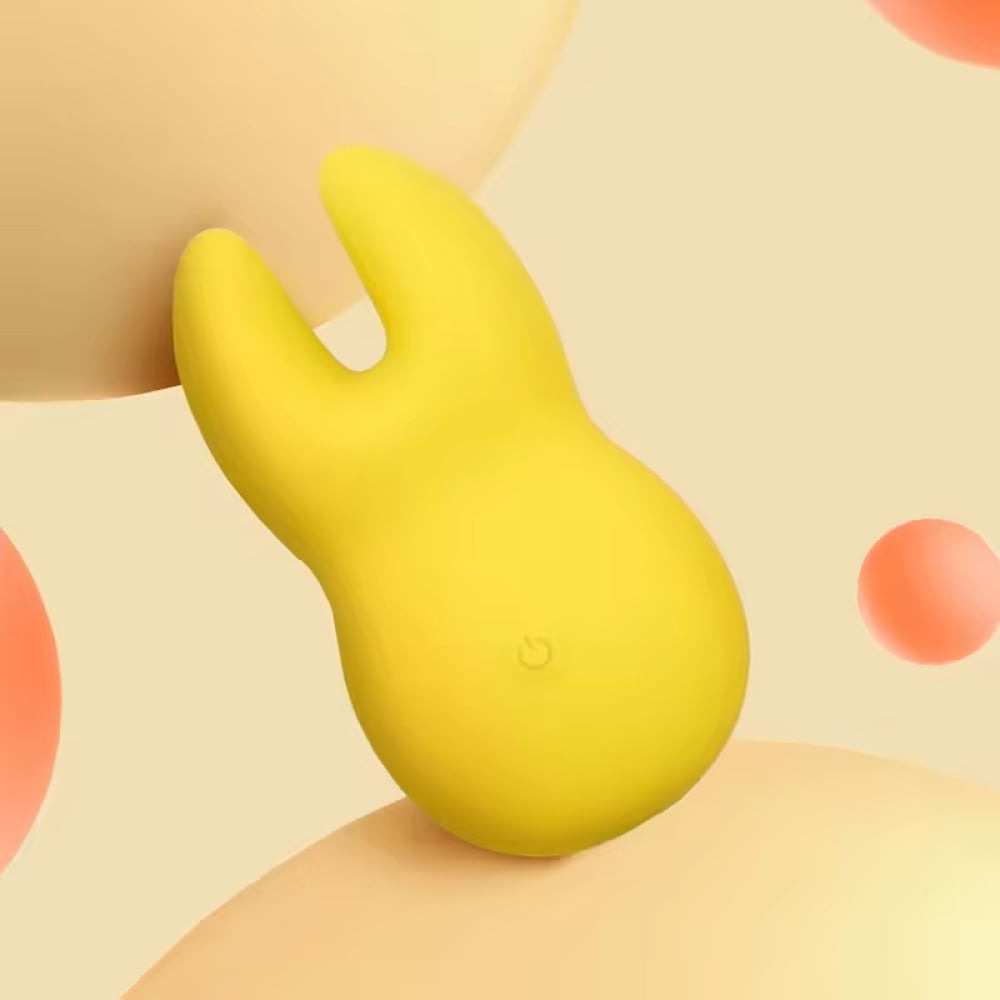 Різне - Вібратор для клітора із роздвоєним кінчиком Sweet Em Velvet Lure, жовтий 4