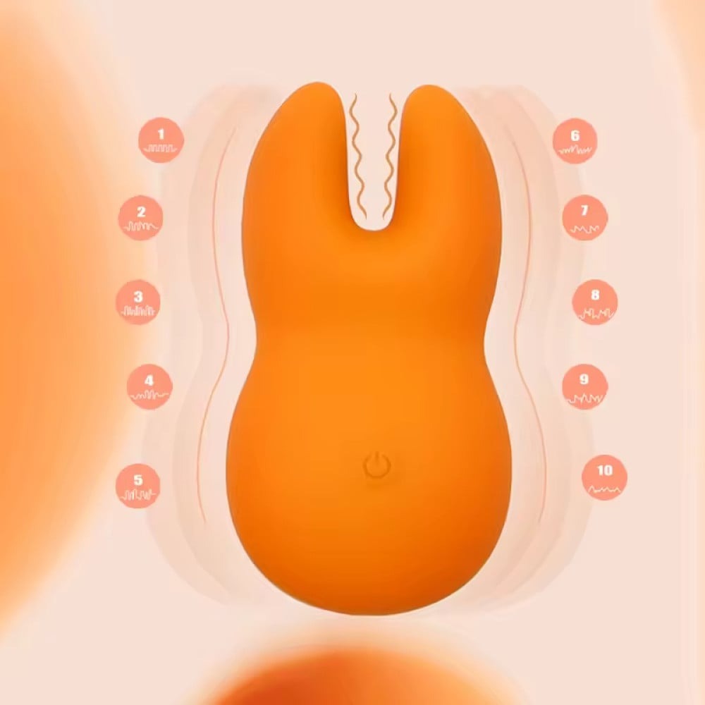 Різне - Вібратор для клітора із роздвоєним кінчиком Sweet Em Velvet Lure, жовтий 6