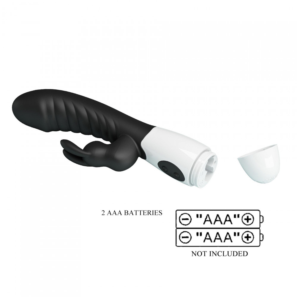  - Вібромасажер для стимуляції точки G та клітора Pretty Love - Naughty Bunny Black, BW-500071-A3 9