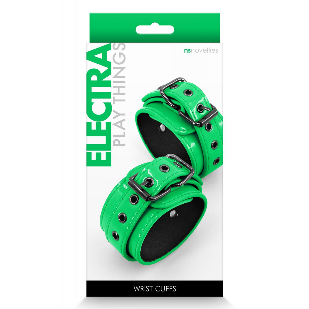 Секс игрушки - Наручники NS Novelties ELECTRA WRIST CUFFS GREEN 1