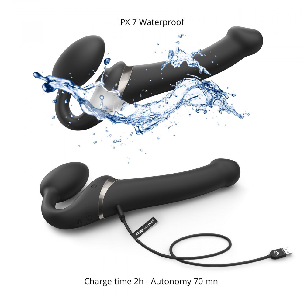 Секс игрушки - Безремневой вибрострапон с вакуумной стимуляцией Strap-On-Me MULTI ORGASM Black XL (мятая упаковка!!!) 3
