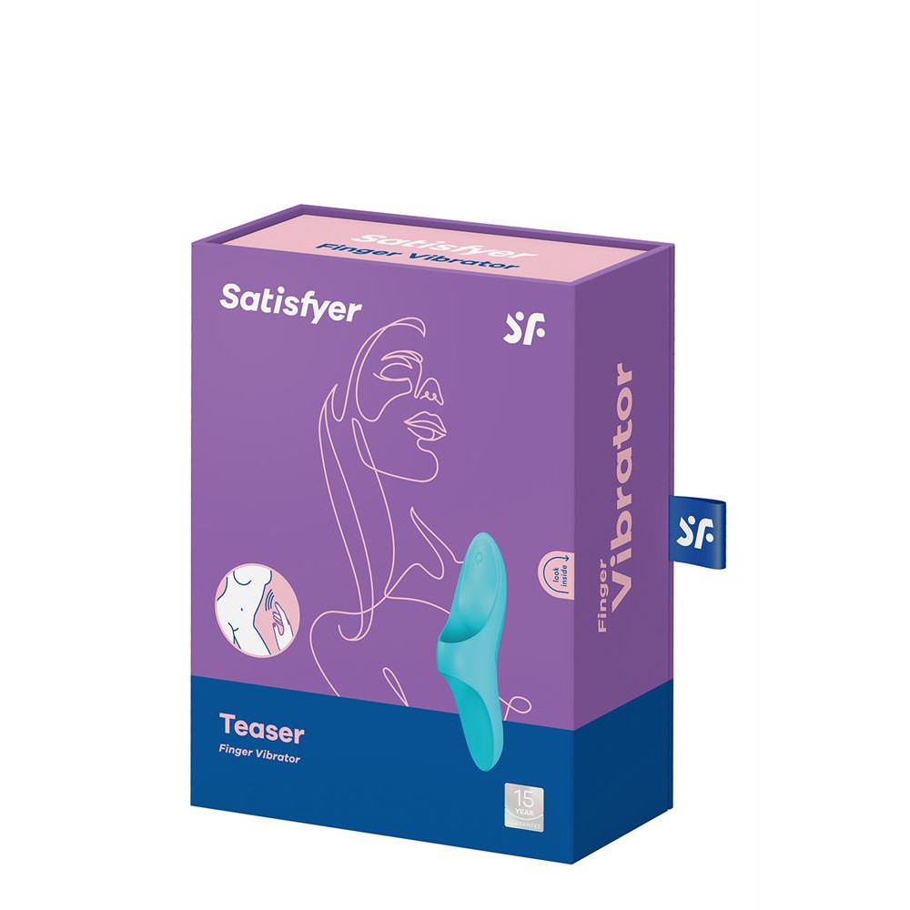 Клиторальный вибратор - T360166 Универсальный вибратор на палец Satisfyer Teaser light blue 1