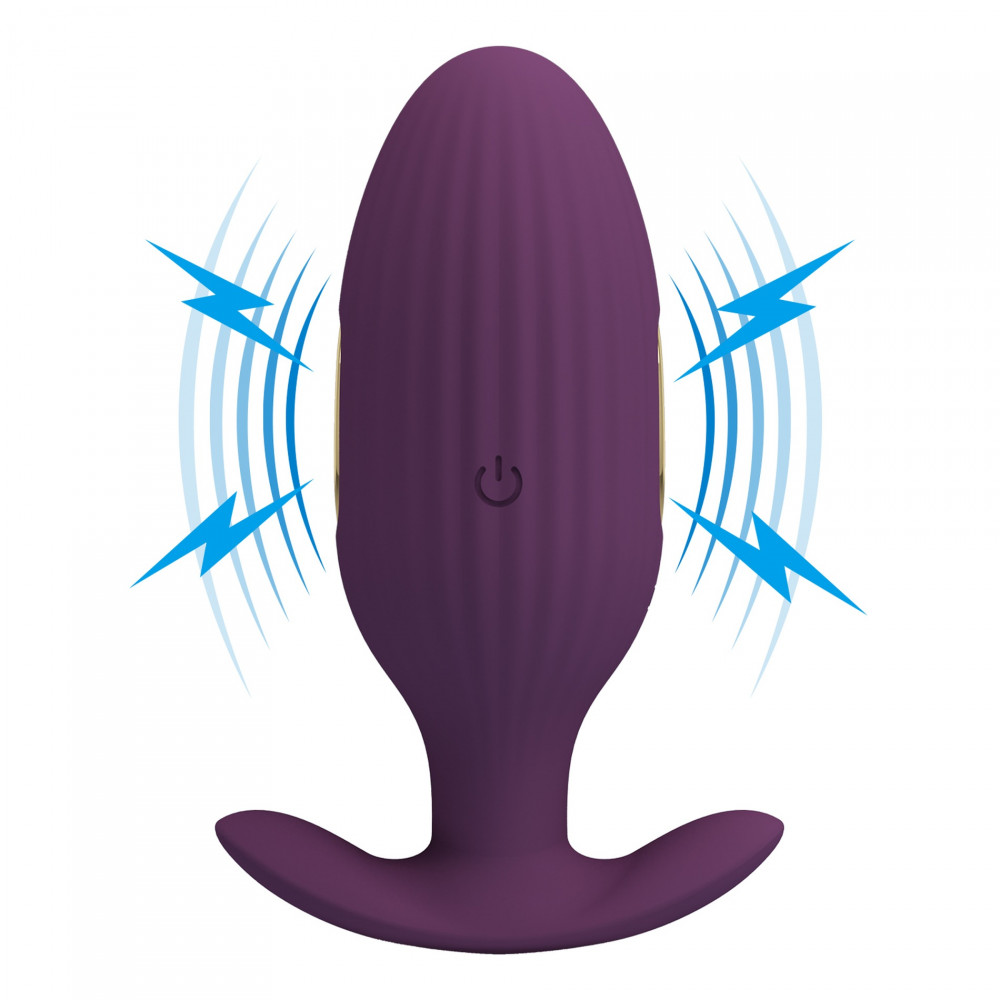 Анальные игрушки с вибрацией - Анальный вибратор Pretty Love Jefferson с электростимуляцией, с приложением, фиолетовый, 9.2 х 3.4 3