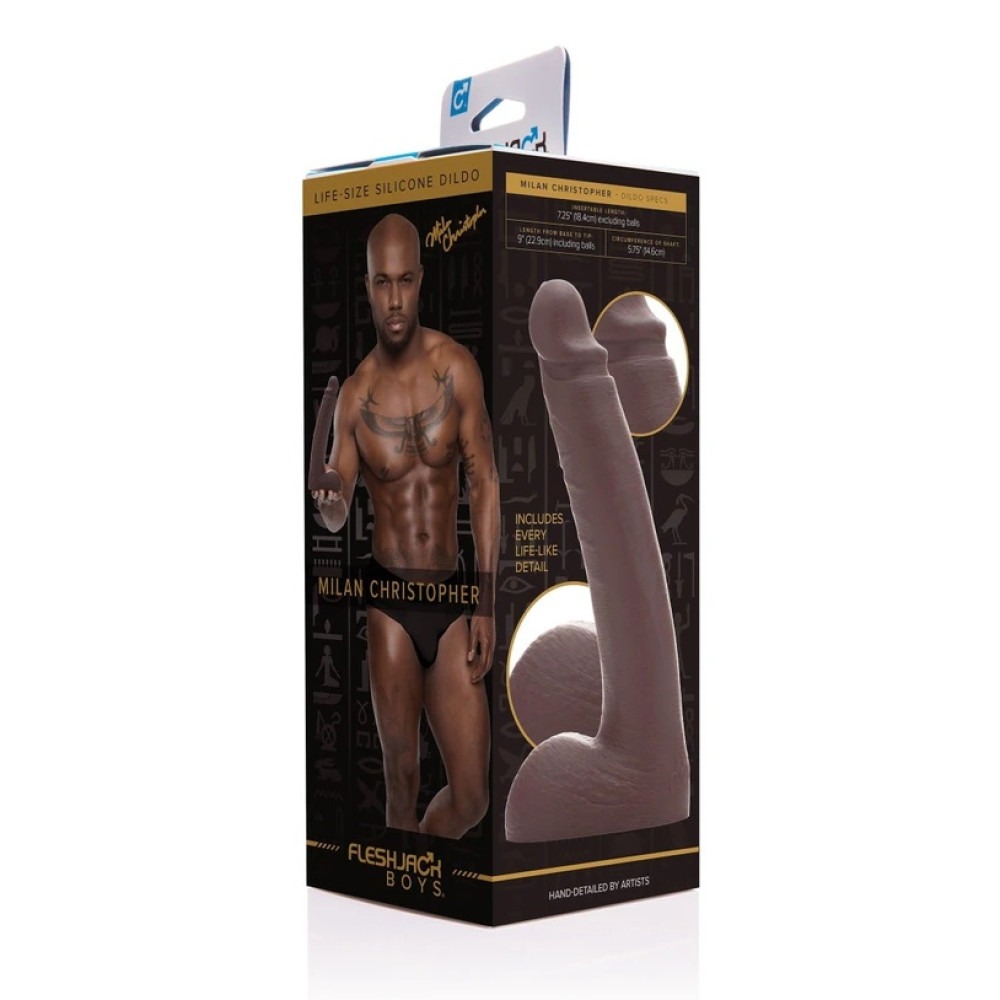 Секс игрушки - Фаллоимитатор реалистичный Fleshlight Fleshjack Boys Milan Christopher, коричневый, 23 см 11