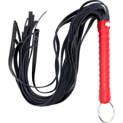 Флоггер кожаный L DS Fetish Flogger leather L black/red