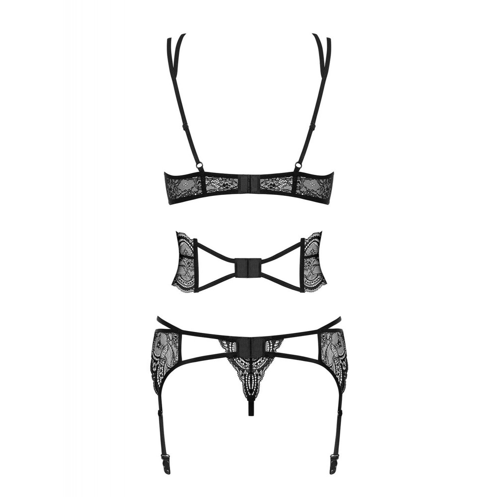 Разное - Комплект белья с множеством бретелей Obsessive Frivolla, черный, S/M 5