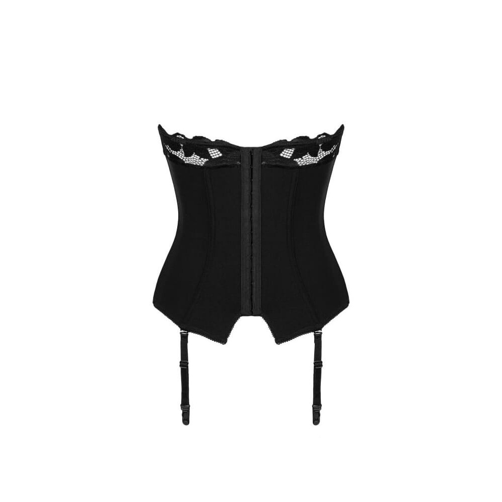 Разное - Корсет с кружевными чашками Obsessive Editya и пажами для чулок, черный, XS/S 3