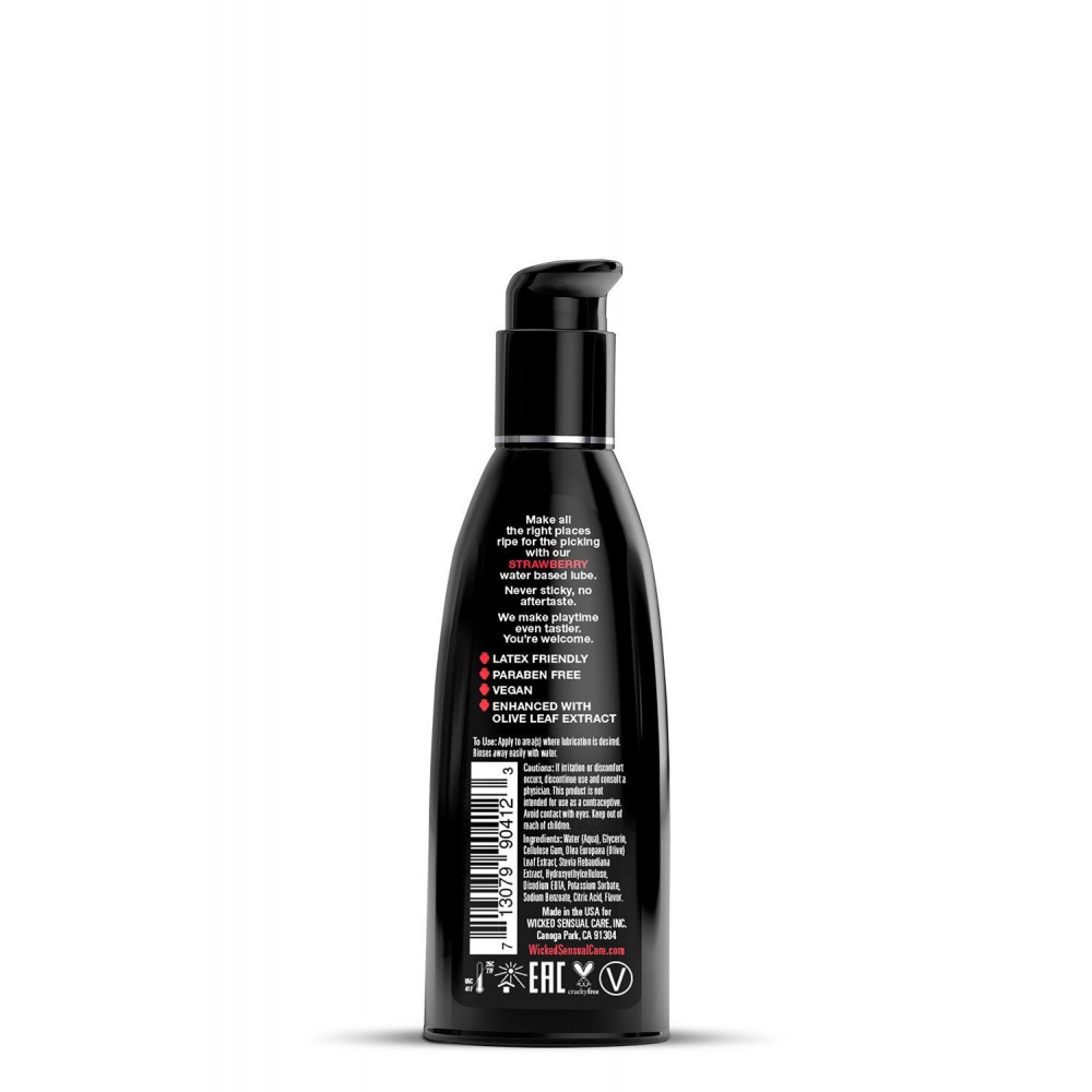 Різне - Лубрикант їстівний Wicked Strawberry Flavored зі смаком полуниці, 60 мл 1