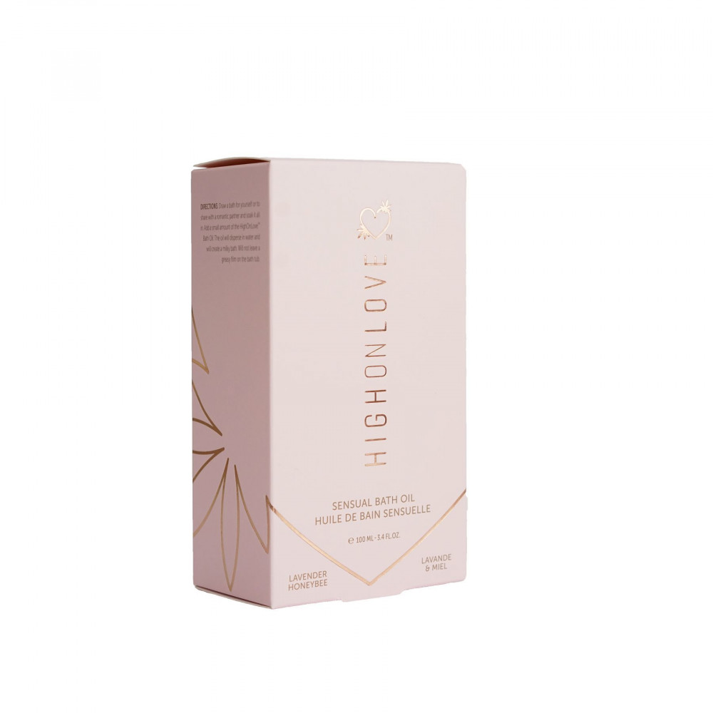 Романтическая атмосфера - Премиальное масло для ванн HighOnLove Bath Oil - Lavender Honeybee (100 мл) с маслом семян конопли 1