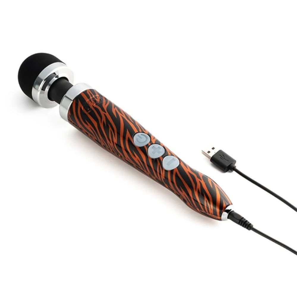 Секс игрушки - Массажер-микрофон Doxy Die Cast 3R Wand Vibrator Tiger, тигровый 8