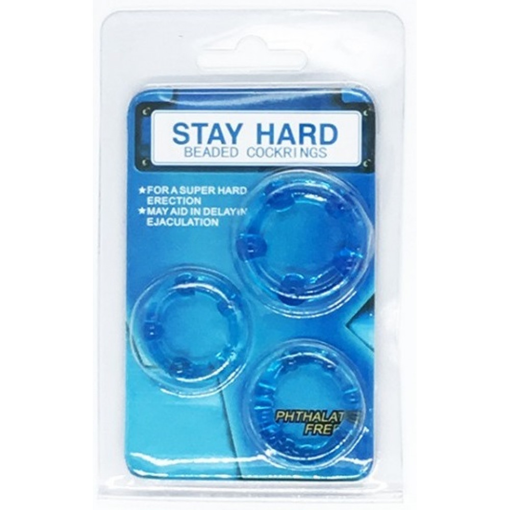  - Набір ерекційних кілець Stay hard, CN-330300012 Blue 3