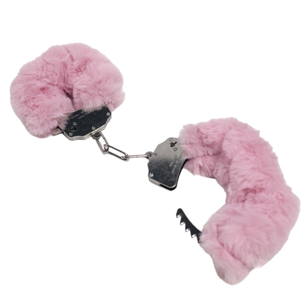 Разное - Наручники DS Fetish Plush handcuffs, металл с мехом, розовые 1