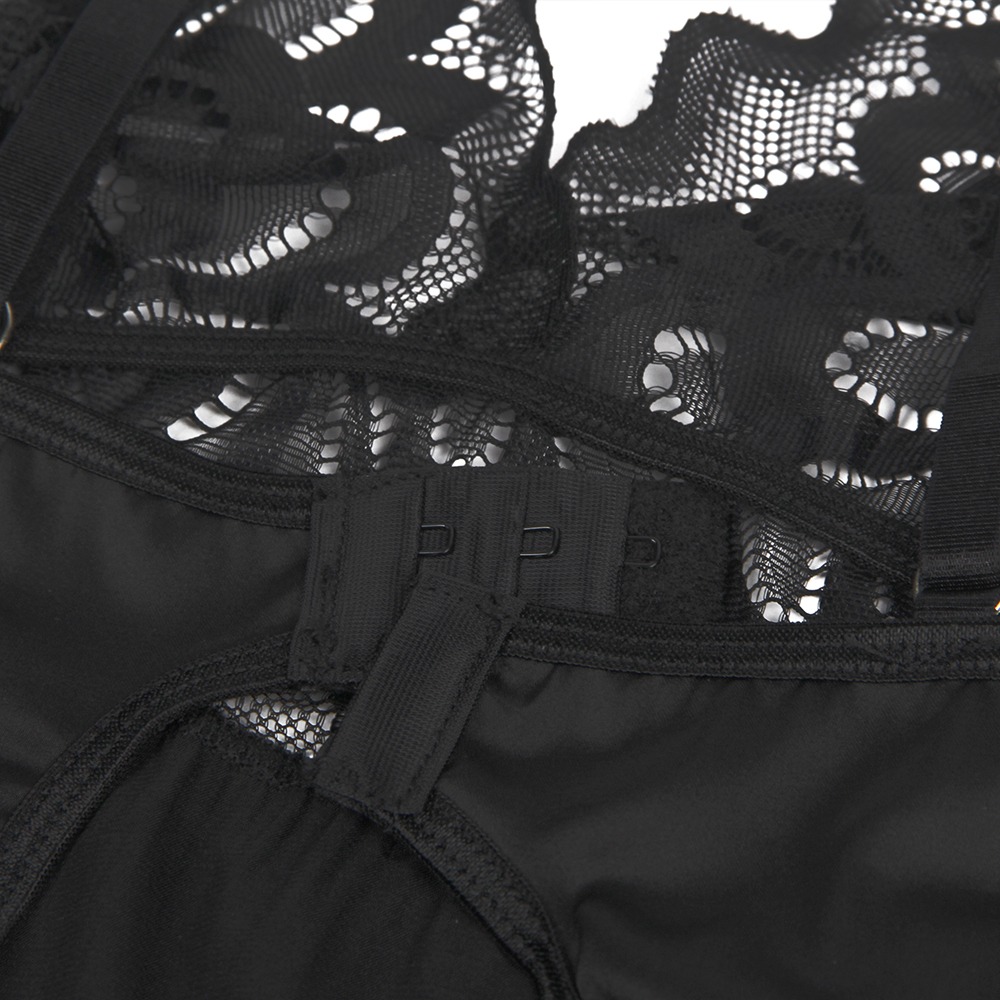 Різне - Мереживний Пеньюар Star Night з трусиками, чорний, M 4