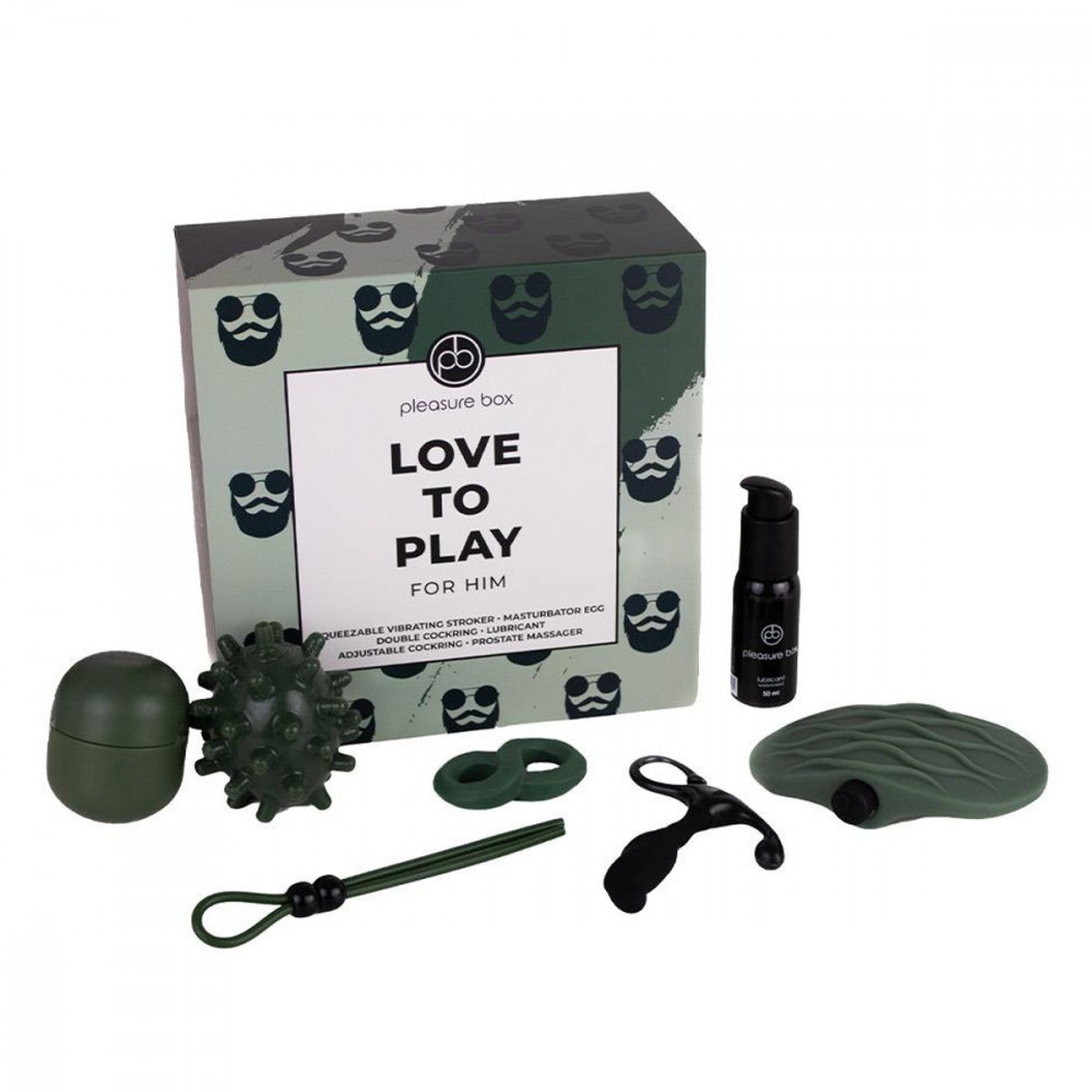 Секс боксы - Подарочный набор для мужчины Dreamtoys Love To Play For Him 6 предметов, зеленый