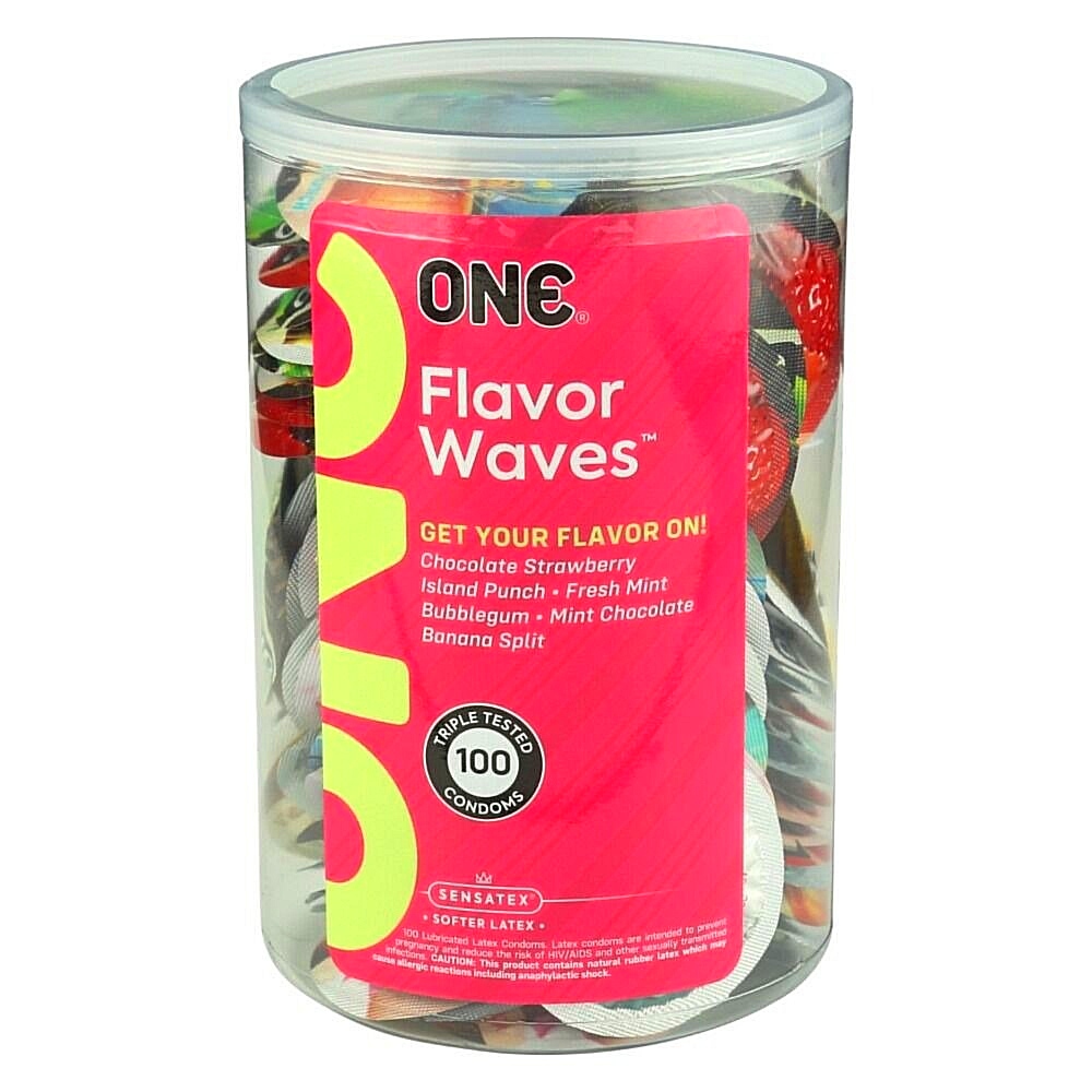 Презервативы - Набор оральных презервативов One Flavor Waves Fresh Mint со вкусом освежающей мяты (цена за 5 шт.) 2