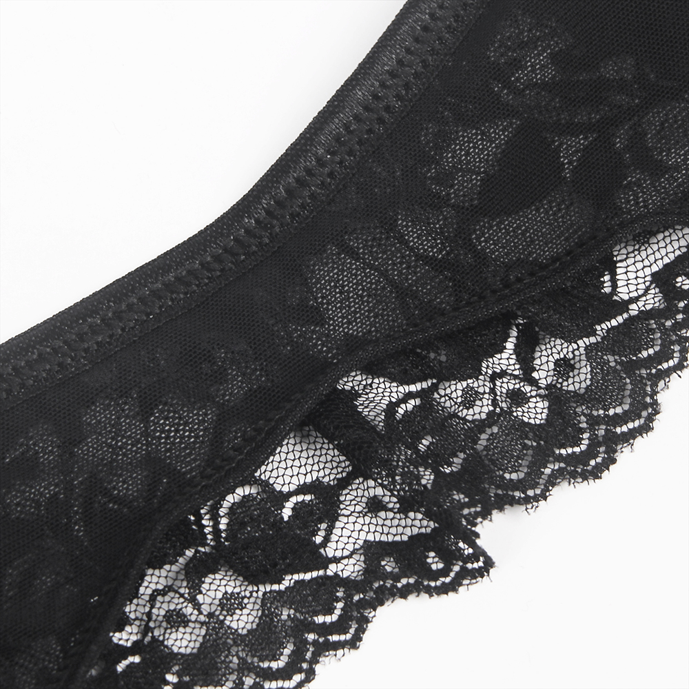 Різне - Пояс мереживний з підв'язками для панчіх Star Night з трусиками, чорний, XS-S 3