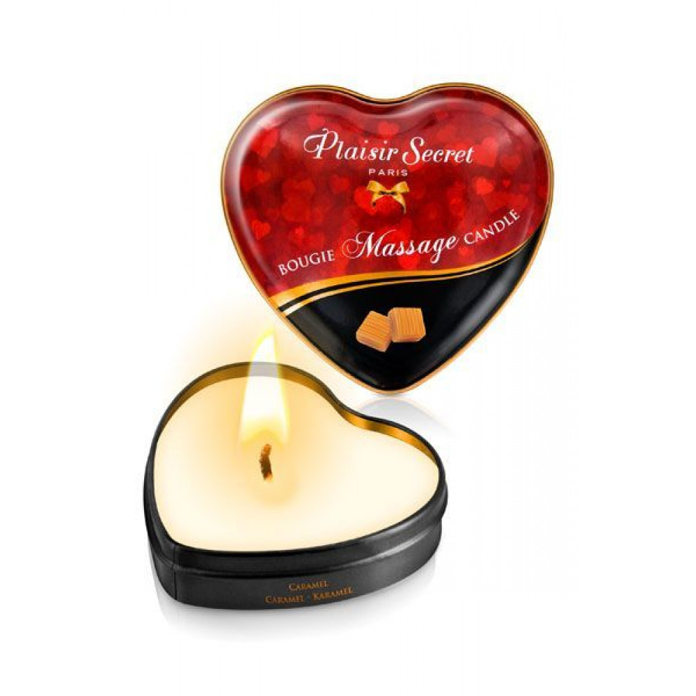 Массажные свечи - Массажная свеча-сердечко Plaisirs Secrets Caramel (35 мл)