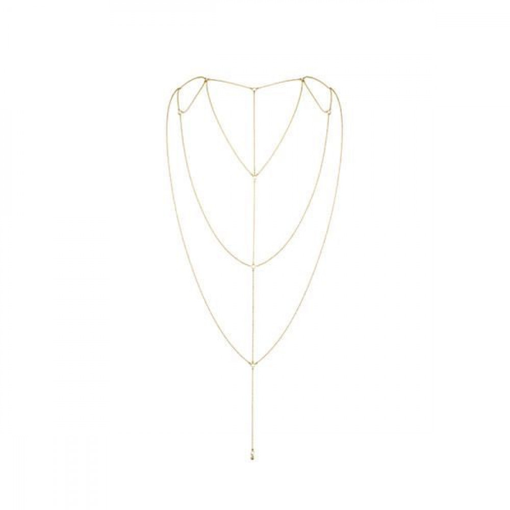 Интимные украшения - Цепочка для спины Bijoux Indiscrets Magnifique Back and Cleavage Chain - Gold, украшение для тела