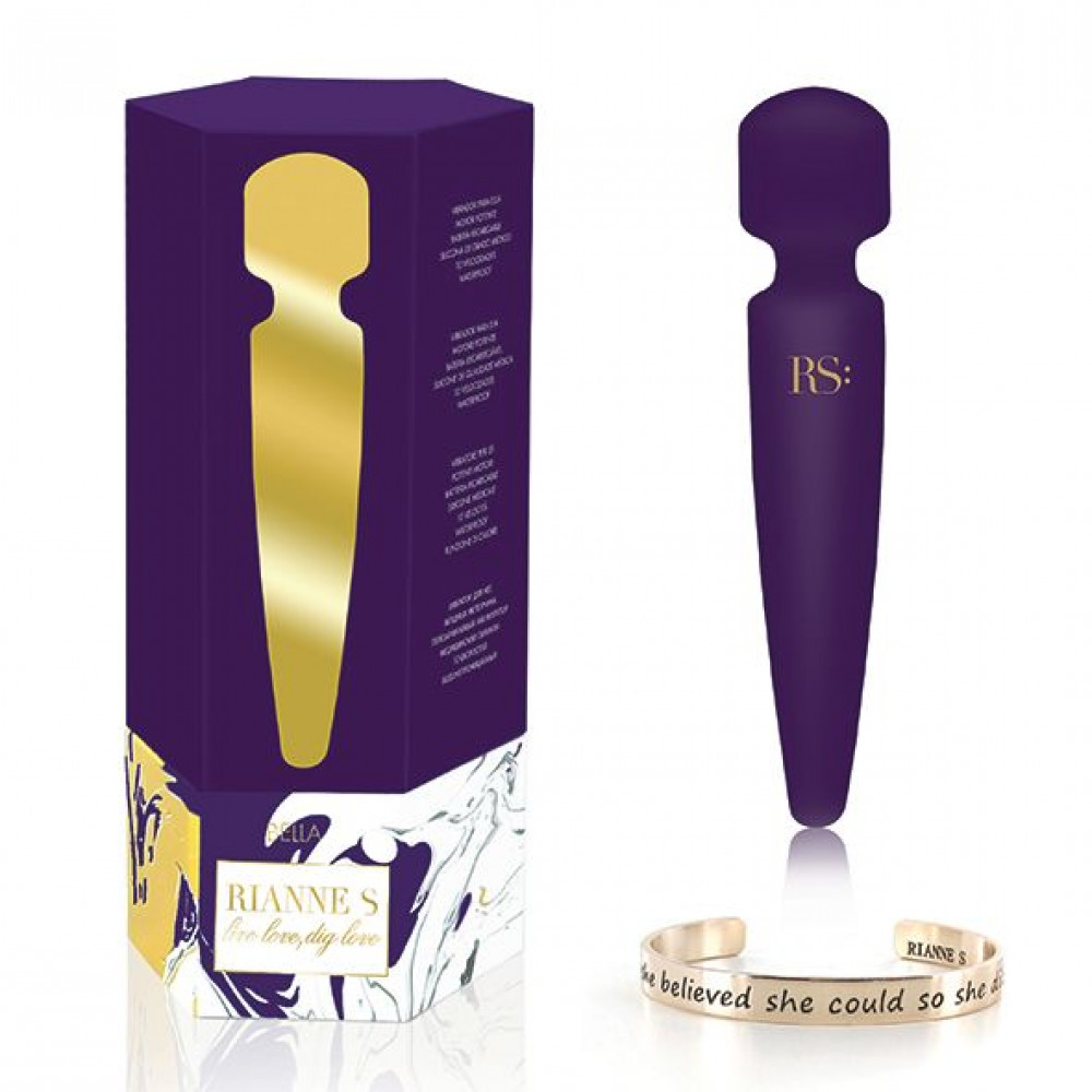 Вибромассажеры - Вибромассажер Rianne S: Bella Mini Wand Purple, 10 режимов, медицинский силикон, подарочная упаковка 2
