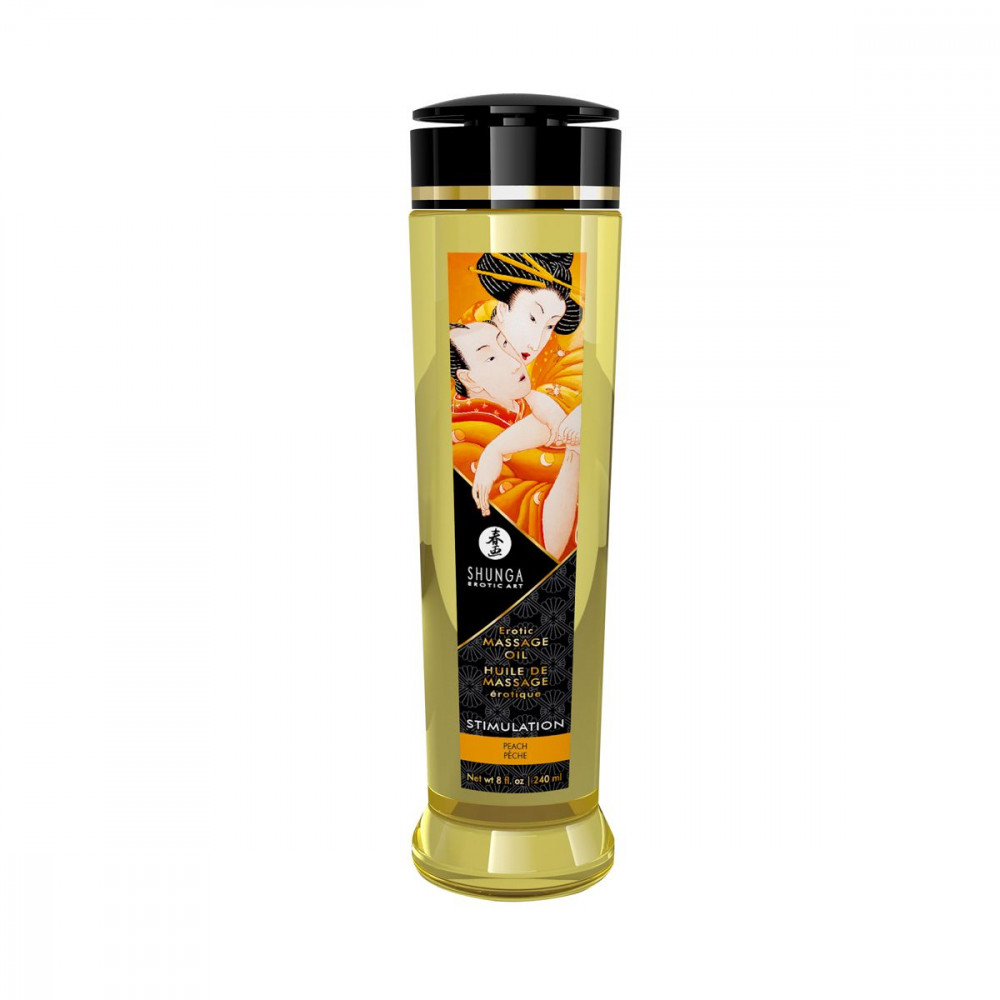Массажные масла - Массажное масло Shunga Stimulation - Peach (240 мл) натуральное увлажняющее