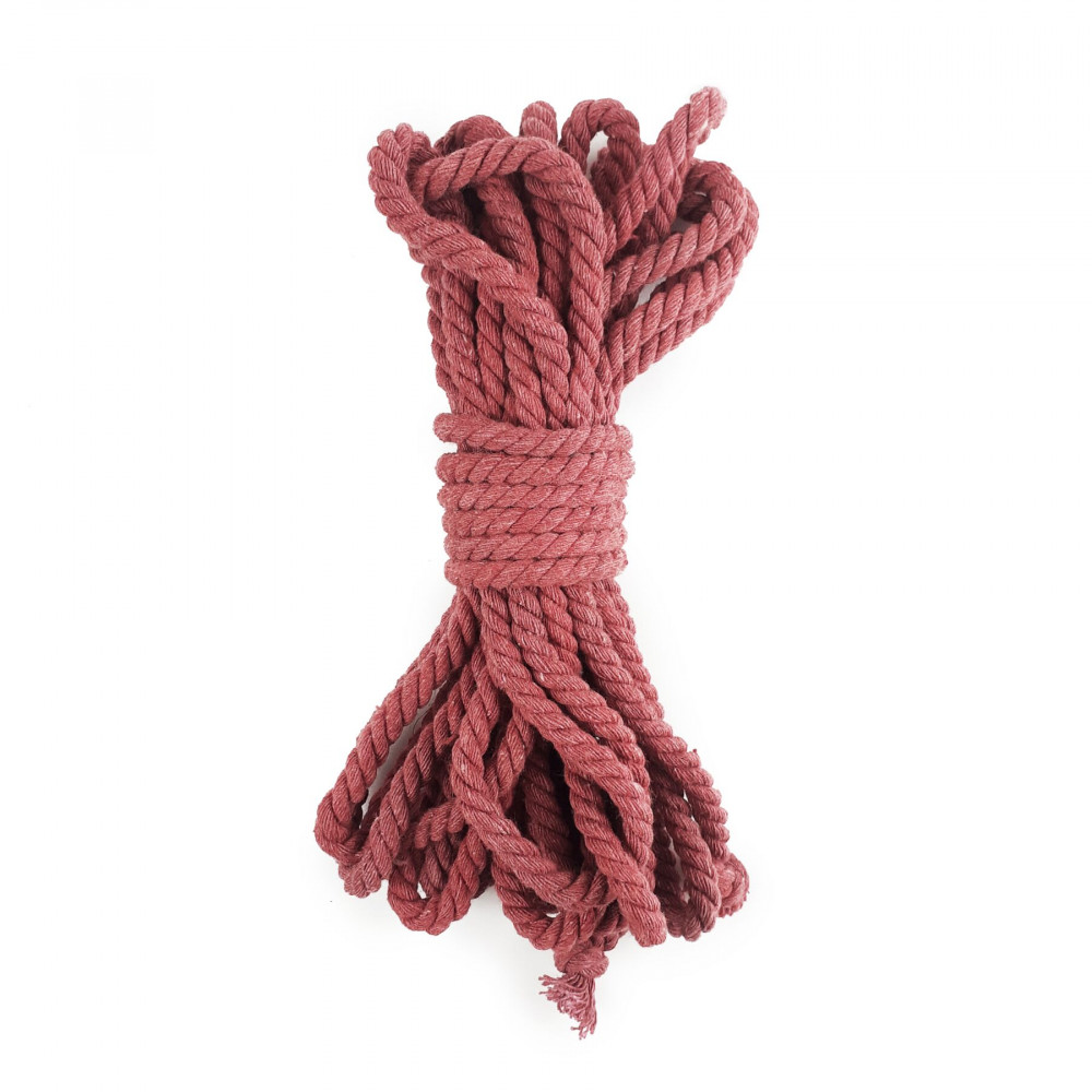 БДСМ наручники - Хлопковая веревка BDSM 8 метров, 6 мм, цвет бургунд