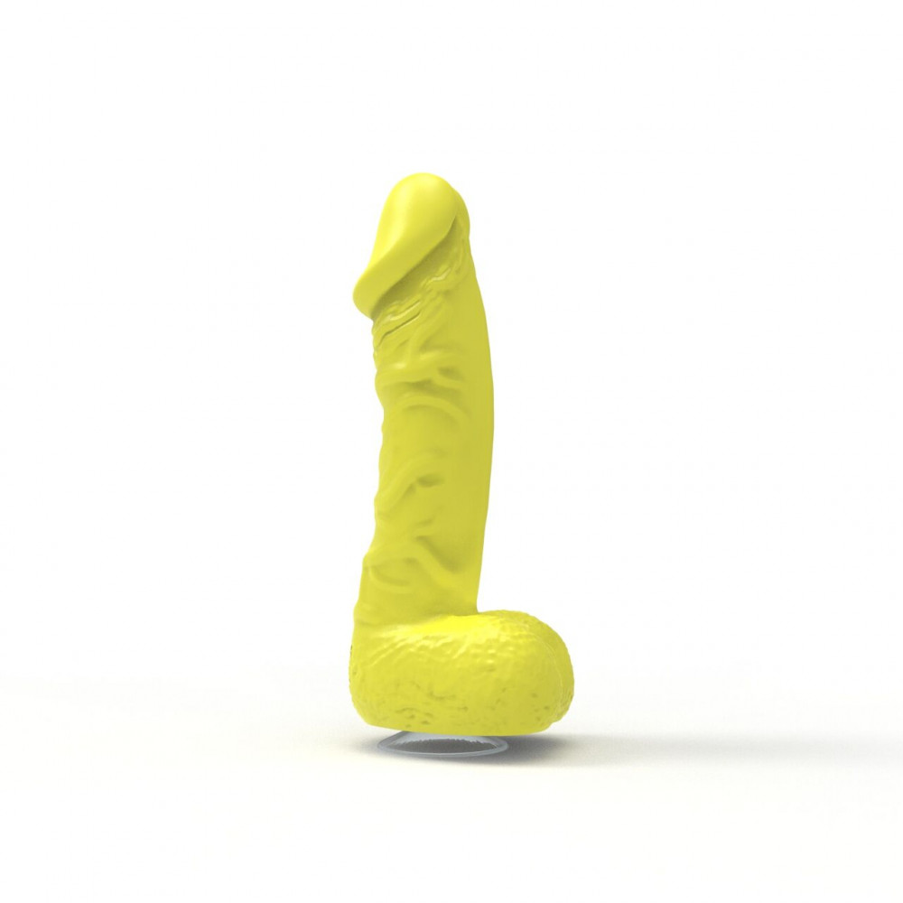 Секс приколы, Секс-игры, Подарки, Интимные украшения - Крафтовое мыло-член с присоской Pure Bliss BIG Yellow, натуральное