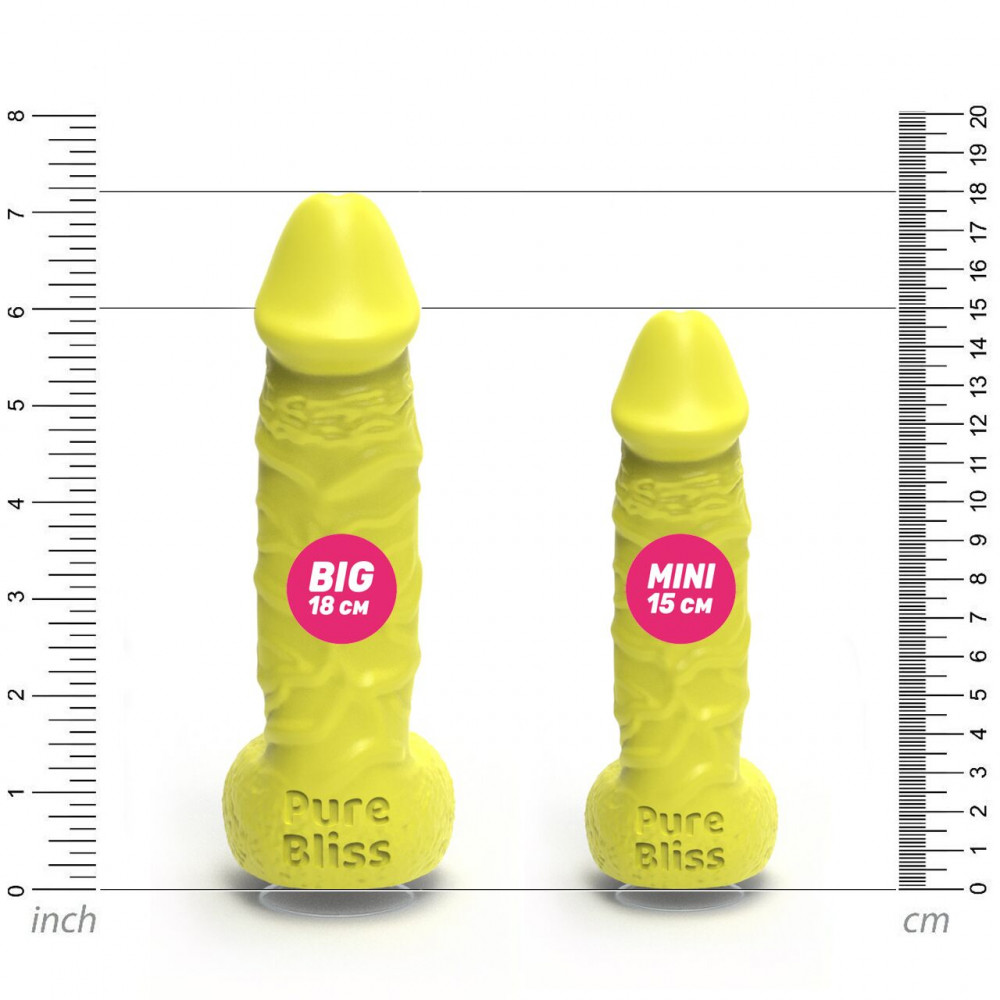 Секс приколы, Секс-игры, Подарки, Интимные украшения - Крафтовое мыло-член с присоской Pure Bliss BIG Yellow, натуральное 4