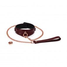 Ошейник с поводком Liebe Seele Wine Red Curved Collar