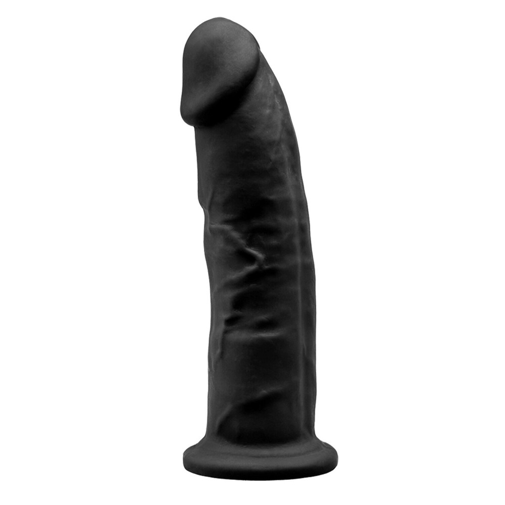 Фаллоимитаторы на присоске, двойные - Фаллоимитатор SilexD Oscar Black (MODEL 2 size 9in), двухслойный, силикон+Silexpan, диаметр 5,4см