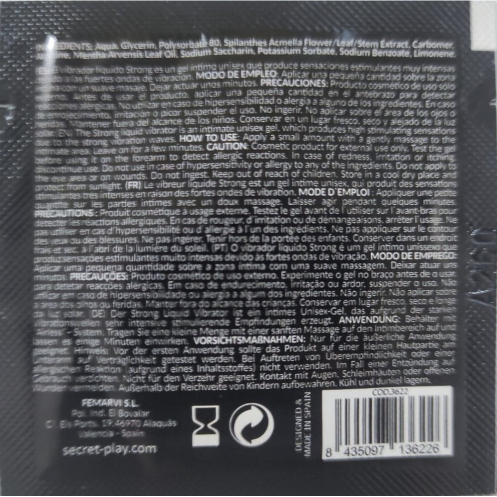  - Стимулюючий гель Secret Play - Strong Liquid Vibrator sachet, 2 ml 1