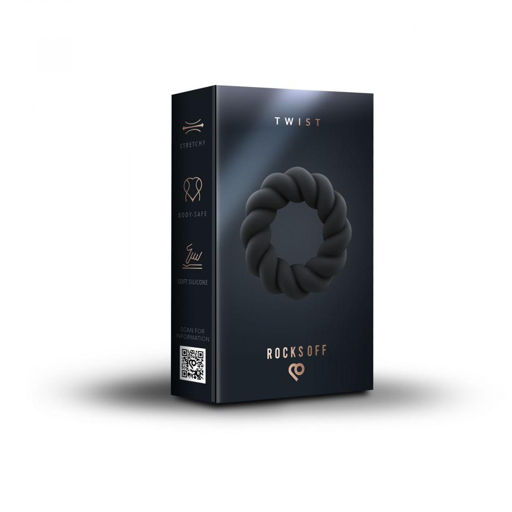 Эрекционные кольца без вибрации - Эрекционное кольцо Rocks Off Twist, диаметр 3 см, плотное 6