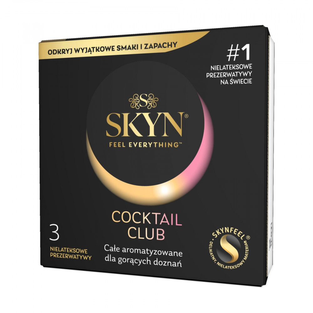 Презервативи - Презервативи SKYN Cocktail Club 3 шт, смаки Pina Colada, Cherry Sunrise та Passion Daiquiri