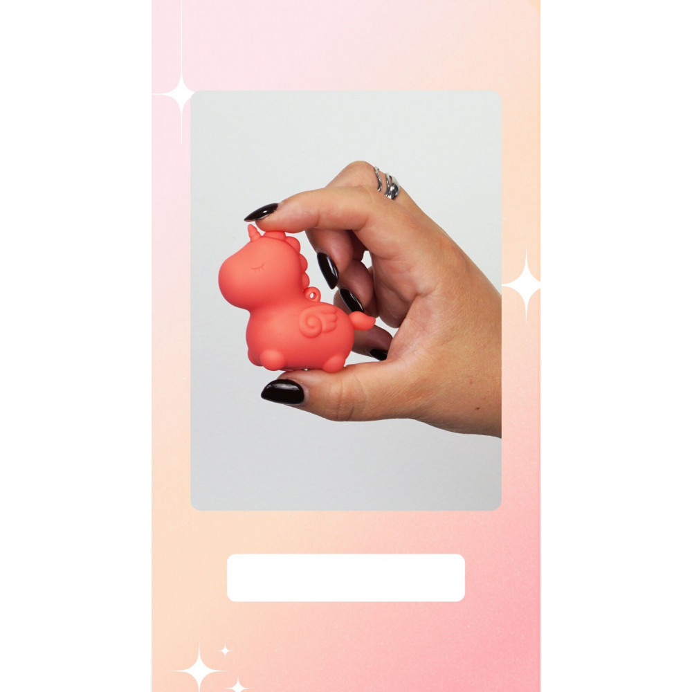 Вібропулі та міні-вібратори - Вібратор-мінієдиноріжка Unihorn Mini – Peachy Pony, брелок з вібрацією, 10 режимів 10