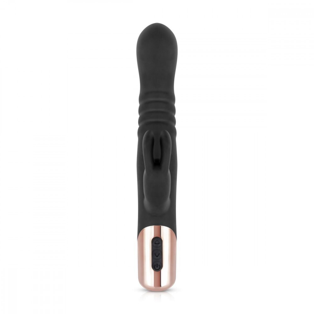 Вибратор-кролик - Вибратор-кролик Rosy Gold - Rabbit Vibrator with thrusting function - Black 2