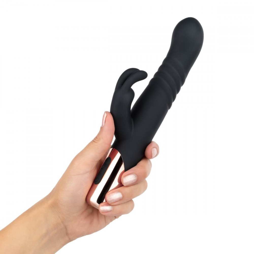 Вибратор-кролик - Вибратор-кролик Rosy Gold - Rabbit Vibrator with thrusting function - Black 4