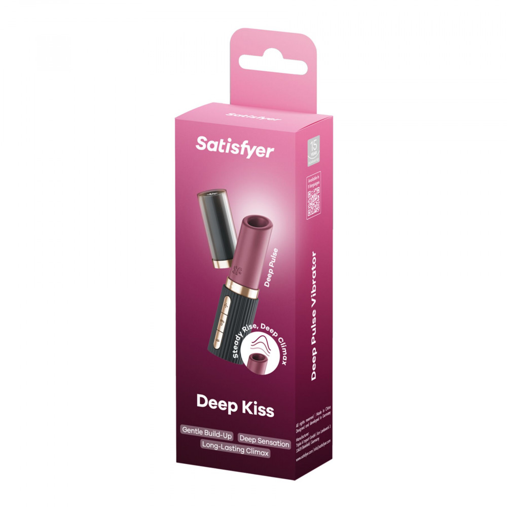 Вакуумный вибратор - Вакуумный стимулятор Satisfyer Deep Kiss, магнитная технология 3D Air Pulse, 30 режимов, крышечка 5