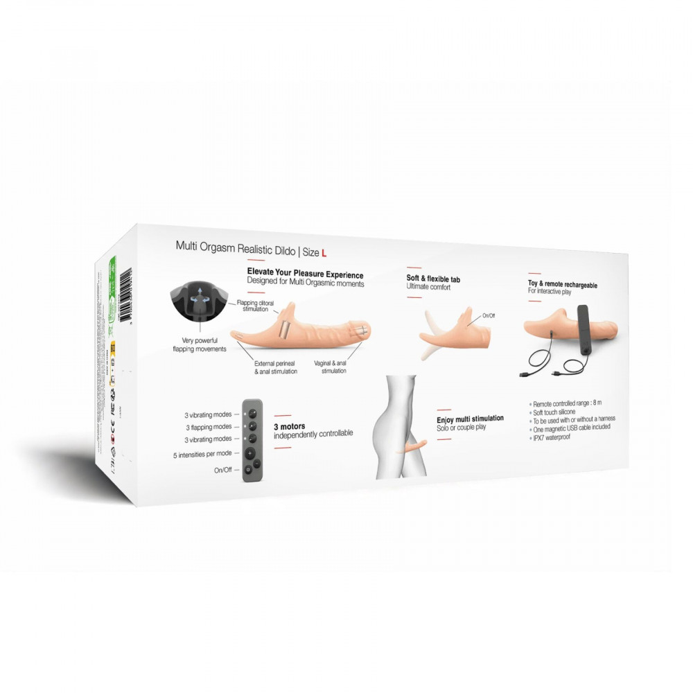 Страпоны - Вибронасадка для страпона с вакуумной стимуляцией Strap-On-Me Multi Orgasm Realistic Dildo L Vanilla 7