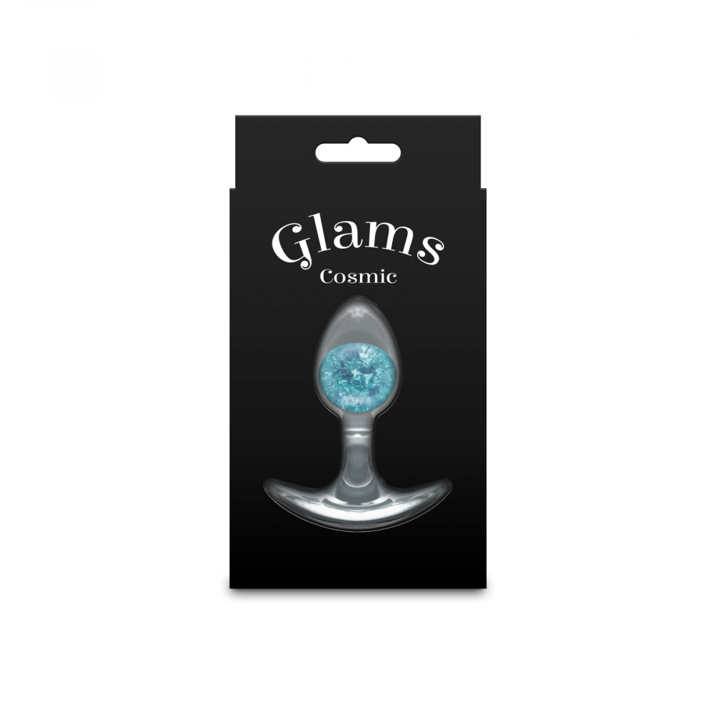 Анальные игрушки без вибрации - Анальная пробка NS Novelties Cosmic Glams - Small - Blue 3