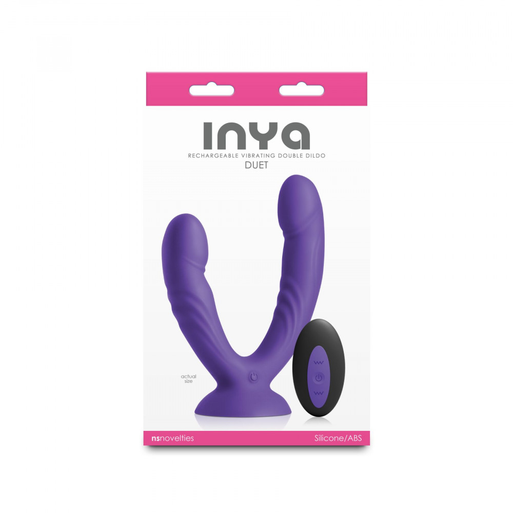Фалоімітатор - Подвійний ділдо з вібрацією NS Novelties INYA - Duet - Purple 2