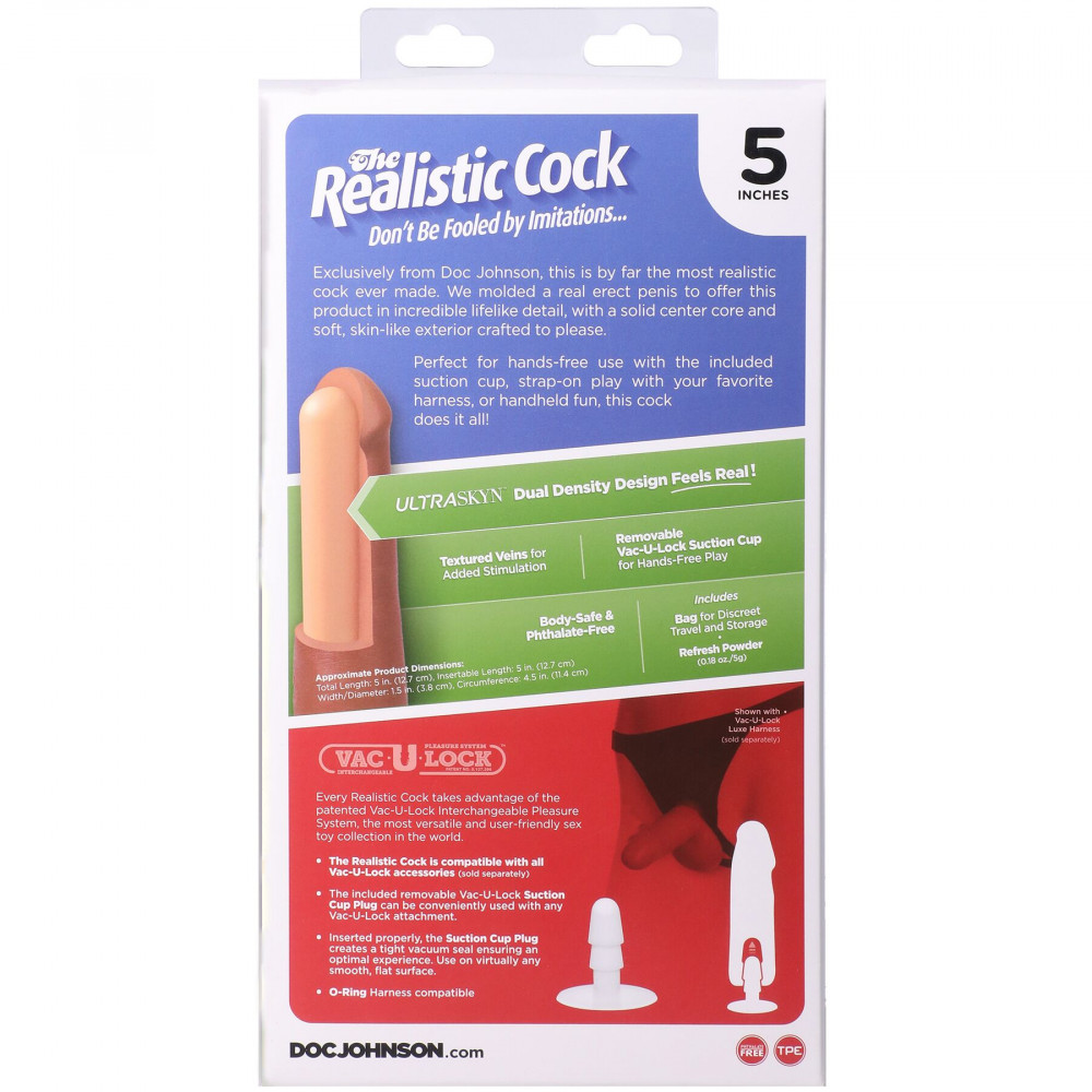 Фалоімітатор - Фалоімітатор Doc Johnson The Realistic Cock ULTRASKYN - 5 Inch Vanilla 10