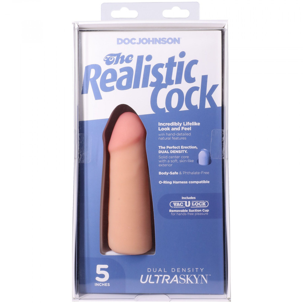 Фалоімітатор - Фалоімітатор Doc Johnson The Realistic Cock ULTRASKYN - 5 Inch Vanilla 9