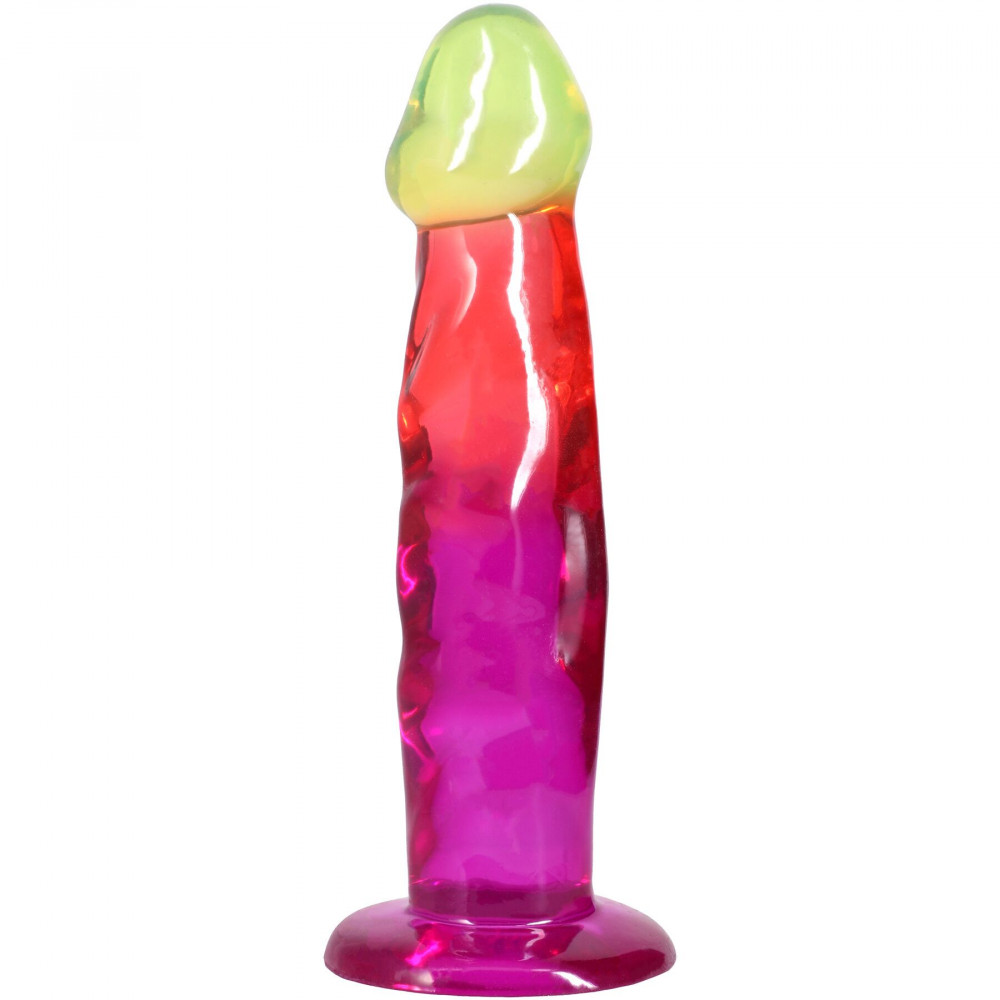 Фалоімітатор - Дилдо Doc Johnson Crystal Jellies - 7.5 Inch Classic Dong - Rainbow